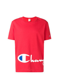 T-shirt à col rond imprimé rouge Champion