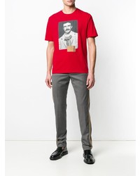 T-shirt à col rond imprimé rouge Loewe