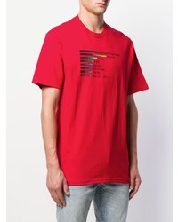 T-shirt à col rond imprimé rouge Supreme