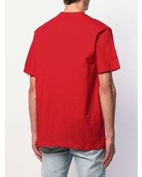 T-shirt à col rond imprimé rouge Supreme