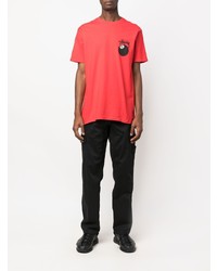 T-shirt à col rond imprimé rouge Stussy