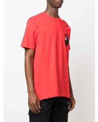 T-shirt à col rond imprimé rouge Stussy