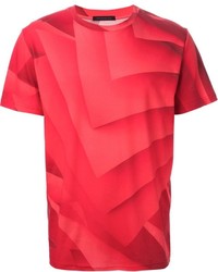 T-shirt à col rond imprimé rouge Christopher Kane