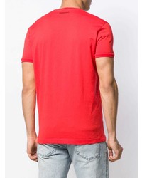 T-shirt à col rond imprimé rouge DSQUARED2