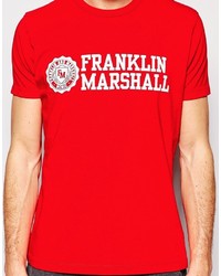 T-shirt à col rond imprimé rouge Franklin & Marshall