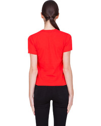 T-shirt à col rond imprimé rouge Comme des Garcons