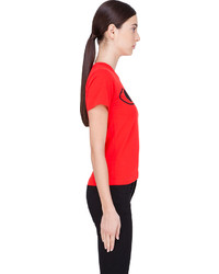 T-shirt à col rond imprimé rouge Comme des Garcons