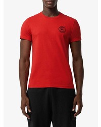 T-shirt à col rond imprimé rouge Burberry