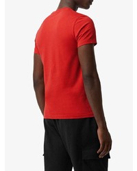 T-shirt à col rond imprimé rouge Burberry