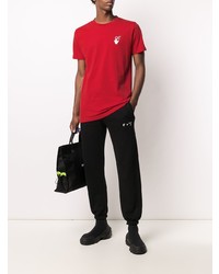 T-shirt à col rond imprimé rouge Off-White