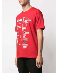 T-shirt à col rond imprimé rouge Supreme