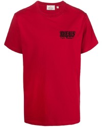 T-shirt à col rond imprimé rouge Deus Ex Machina