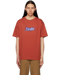T-shirt à col rond imprimé rouge Dime