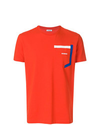 T-shirt à col rond imprimé rouge Dirk Bikkembergs