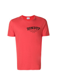 T-shirt à col rond imprimé rouge Dondup