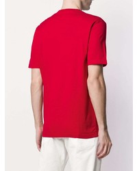 T-shirt à col rond imprimé rouge DSQUARED2