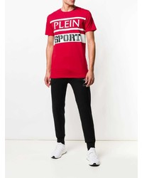 T-shirt à col rond imprimé rouge Plein Sport