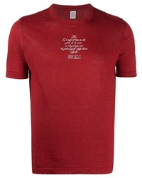 T-shirt à col rond imprimé rouge Eleventy