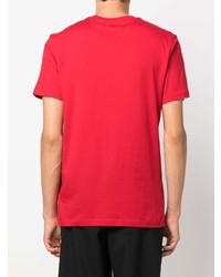 T-shirt à col rond imprimé rouge Moschino