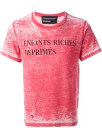 T-shirt à col rond imprimé rouge Enfants Riches Deprimes