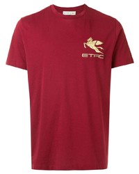 T-shirt à col rond imprimé rouge Etro