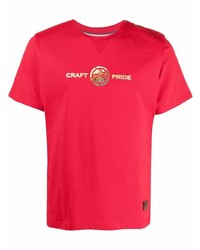 T-shirt à col rond imprimé rouge Evisu