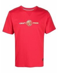 T-shirt à col rond imprimé rouge Evisu