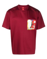 T-shirt à col rond imprimé rouge Ferrari
