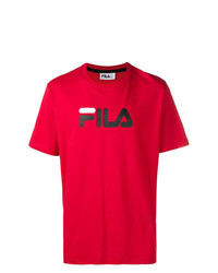 T-shirt à col rond imprimé rouge Fila