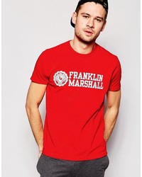 T-shirt à col rond imprimé rouge Franklin & Marshall