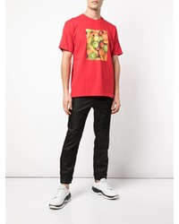 T-shirt à col rond imprimé rouge Supreme