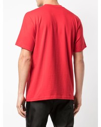 T-shirt à col rond imprimé rouge Supreme