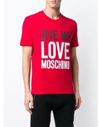 T-shirt à col rond imprimé rouge Love Moschino