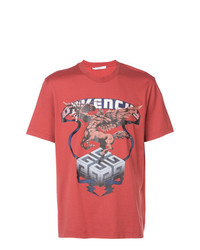 T-shirt à col rond imprimé rouge Givenchy
