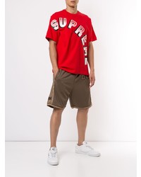 T-shirt à col rond imprimé rouge Supreme