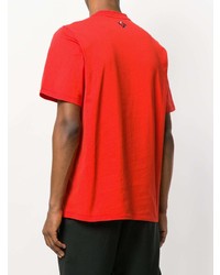 T-shirt à col rond imprimé rouge MSGM