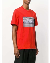 T-shirt à col rond imprimé rouge MSGM