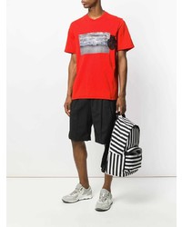 T-shirt à col rond imprimé rouge MSGM