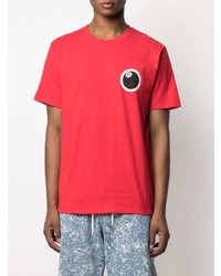 T-shirt à col rond imprimé rouge Stussy