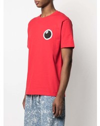 T-shirt à col rond imprimé rouge Stussy