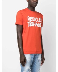 T-shirt à col rond imprimé rouge DSQUARED2