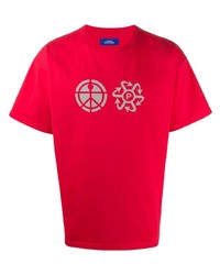 T-shirt à col rond imprimé rouge PACCBET