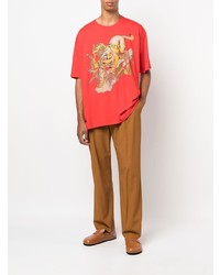 T-shirt à col rond imprimé rouge Etro