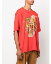 T-shirt à col rond imprimé rouge Etro