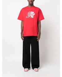 T-shirt à col rond imprimé rouge MSGM