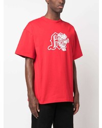 T-shirt à col rond imprimé rouge MSGM