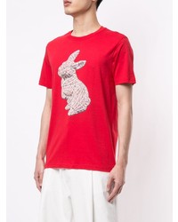 T-shirt à col rond imprimé rouge Paul Smith