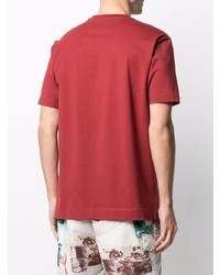 T-shirt à col rond imprimé rouge Z Zegna