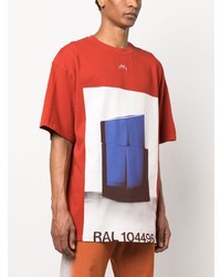 T-shirt à col rond imprimé rouge A-Cold-Wall*