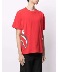 T-shirt à col rond imprimé rouge A Bathing Ape